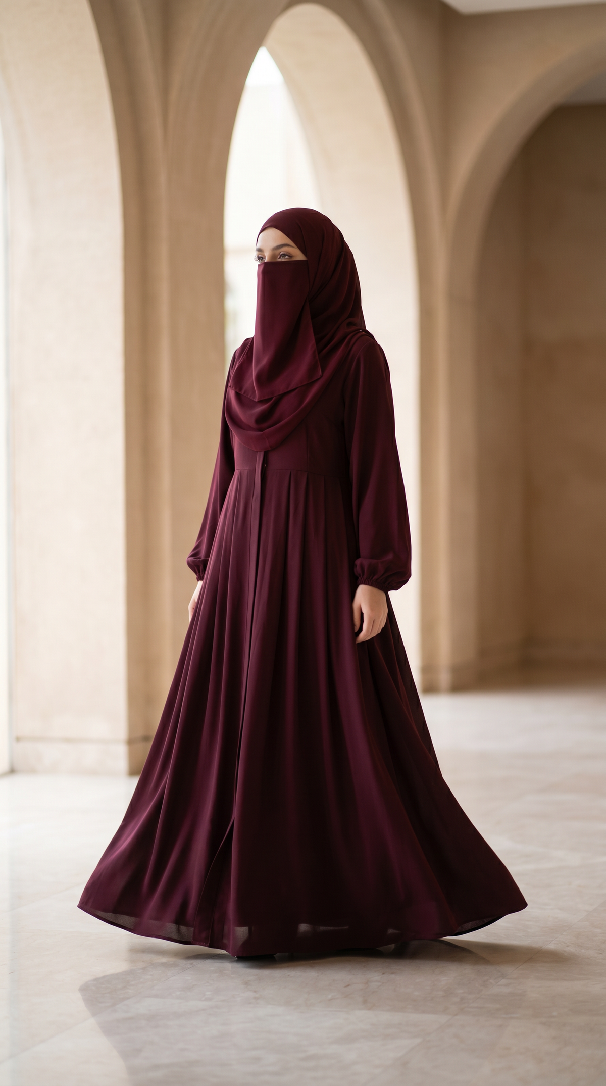 Royal Burgundy Grace Abaya