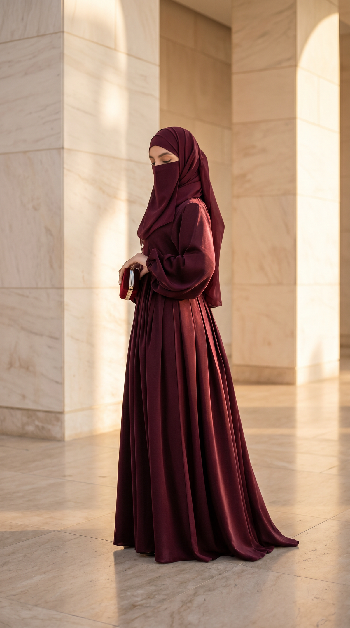 Royal Burgundy Grace Abaya